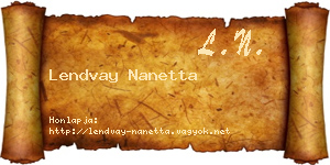 Lendvay Nanetta névjegykártya